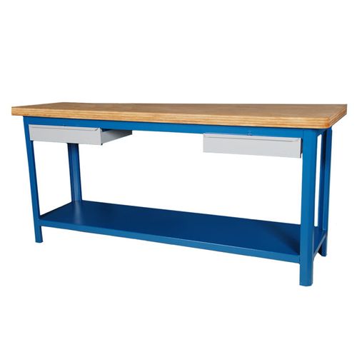 Bancada De Uso Geral Com 02 Gavetas 2,00 X 0,60 X 0,92 Azul - 202Cd-Az - Fercar